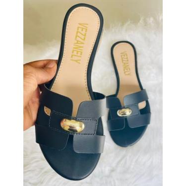 Imagem de Sandália rasteirinha feminina H elegante e confortavel - Vezzanely, Pr