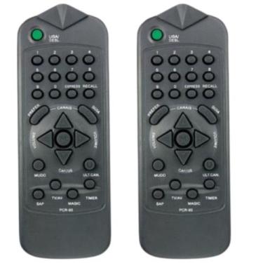 Imagem de Kit 2 Controle Compatível Com Tv Tubo Philco Antiga Pcm2051 - Lelong