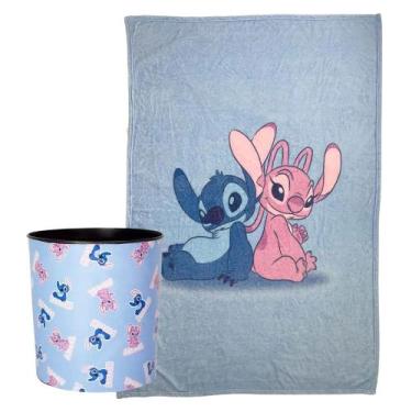 Imagem de Kit Manta + Balde Pipoca STITCH E ANGEL DISNEY Zona Criativa