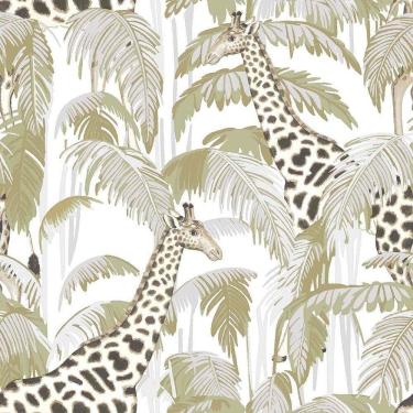 Imagem de Papel De Parede Botany House Girafa Verde 15527
