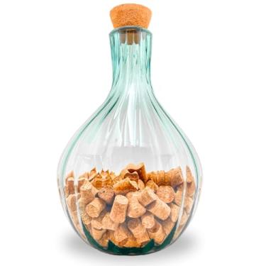 Imagem de Garrafão de Vidro Porta Rolhas Artesanal 7 Litros Rigado