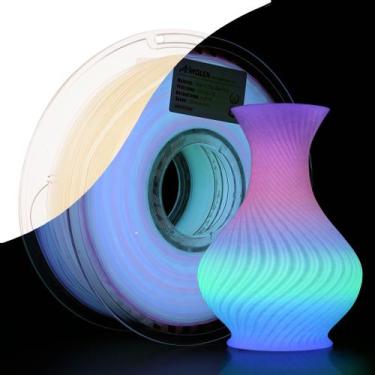 Imagem de Filamento para impressora 3D AMOLEN Rainbow PLA Glow in The Dark