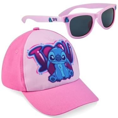 Imagem de Disney Conjunto de óculos de sol e boné de beisebol para meninas, chapéu de sol ajustável 100% UV - presentes para meninas, Costura rosa, One Size