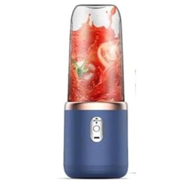 Imagem de Liquidificador e espremedor de milkshake portátil, um conjunto de mini liquidificador de 6 lâminas com funções poderosas e operação com um toque, adequado para viagens na cozinha, recarregável por USB