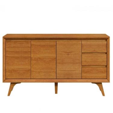 Imagem de Buffet Vertex 3 Portas Pés Madeira Maciça Mavaular Naturalle
