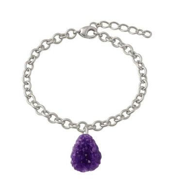 Imagem de Pulseira de Druza de Ametista - Cristal Natural, Prata 925