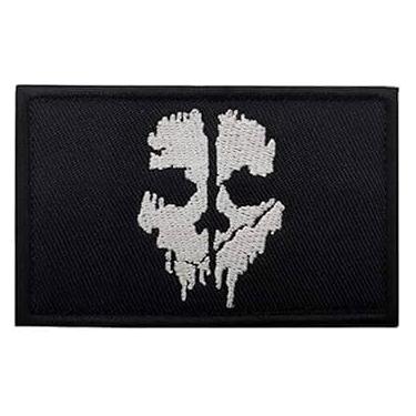 Imagem de Patch tático compatível com Call of Duty Ghost Skull Patch Hook and Loop Bordado Moral Aplique Militar Patch para Mochilas Roupas Colete Casaco Uniformes Capacetes e Brinquedos. 1 Patch (Fantasma)