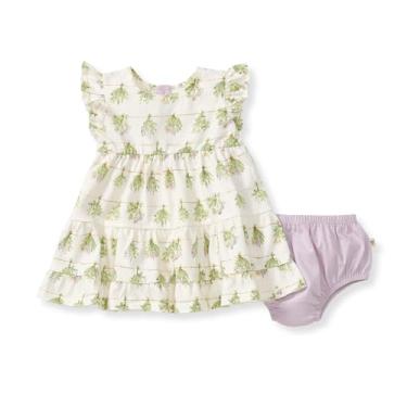 Imagem de Burt's Bees Baby Vestido para bebês meninas, bebês e crianças, manga curta e longa, 100% algodão orgânico, Ervas frescas, 12 Meses