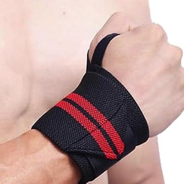 Imagem de Munhequeira Protetor De Punho Profissional e Academia Punheira Par Treino EXERCICIO MAO (1 UNI ESQUERDA VERMELHA)