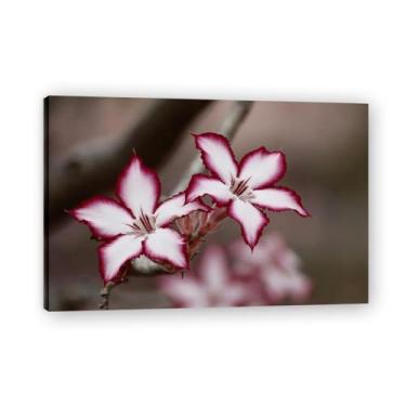 Imagem de Impressão de foto de realismo floral com borda vermelha – Arte de parede de jardim vibrante para decoração de casa, reprodução de pintura em tela 20 x 30 cm emoldurada