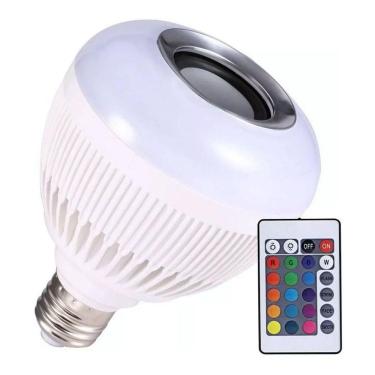 Imagem de Lampada Luz Led Rgb Bluetooth Caixa Som Controle Remoto
