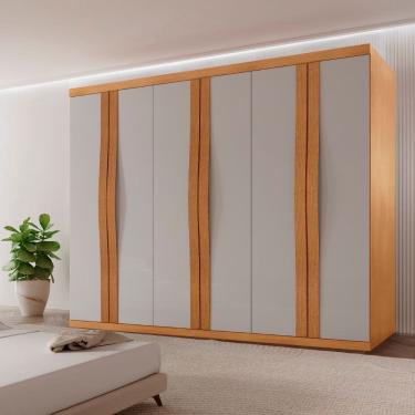 Imagem de Guarda Roupa Casal Rommeo 100 MDF 6 Portas e 6 Gavetas Moderna Mobília