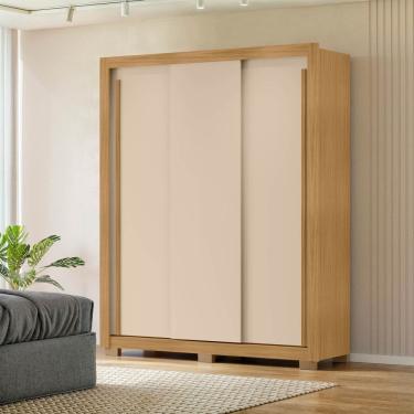 Imagem de Guarda Roupa 3 Portas Correr 2 Gavetas Nevada Carvalho/Off White - Incorplac