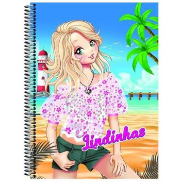 Imagem de Caderno Universitário Espiral Capa Dura Lindinhas com 10 Matérias - Má