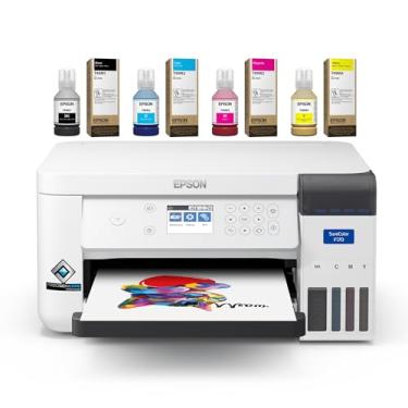 Imagem de makerflo Impressora de sublimação Epson SureColor F170 – Sublimação de tinta profissional para copos, camisetas, canecas, chaveiros – Impressora jato de tinta de mesa para Mac e Windows