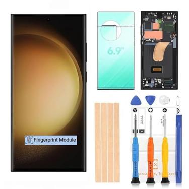 Imagem de Tela de substituição para Samsung Galaxy S23 Ultra LCD de 6,81 polegadas 120Hz Dynamic AMOLED 2X com moldura, digitalizador de toque, película protetora - Compatível com SM-S918 (Phantom Black)