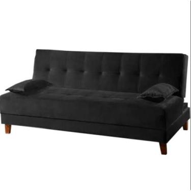 Imagem de Sofá Cama Arpoador 2 Lugares 185cm Tecido Suede Innove, Preto