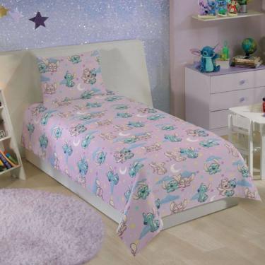 Imagem de Jogo Cama 100% Microfibra Angel Stitch 2 Peças Menina Disney