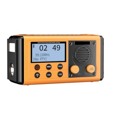 Imagem de Domary Manivela Solar Portátil Manivela de Emergência Dab+/fm BT 5.0 Alto -falante 10000mAh Banco de Energia LED LARCHLEL SOS Alarme IPX6 Imper Impermeável Com Carregamento Solar por (Amarelo)