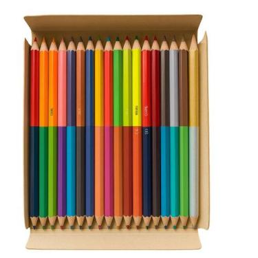 Imagem de Lápis de Cor 36 Cores Bicolor Bic Intensity 18 Lápis Sextavado + Apont