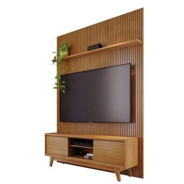 Imagem de Composição Milo Bancada E Painel Para 65 Polegadas Com Portas - Madetec Cumaru