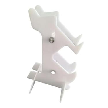 Imagem de AsrMyjcx Suporte para controle de videogame, organizador de armazenamento, 2 camadas, acrílico, antiderrapante, suporte para fone de ouvido, para mesa, Branco