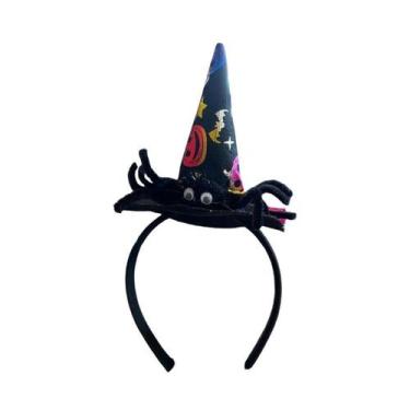 Imagem de Tiara Halloween Chapéu da Bruxa com Aranha - Preto - 1 unidade - Parti