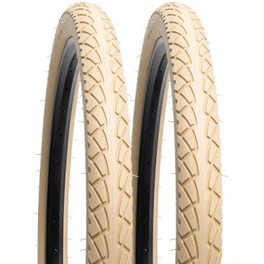 Imagem de YUNSCM 2 peças de pneus de bicicleta de estrada de 66 cm 26 x 2,125/54-559 compatíveis com pneus de bicicleta de estrada 26 x 2,0 26 x 2,10 26 x 2,125 26 x 2,15 bege (Y-1061)