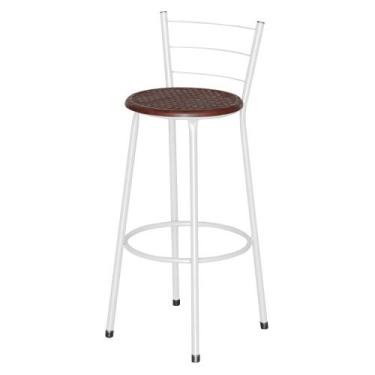 Imagem de Banqueta Alta Epóxi Branca Cristal Cozinha Casa Bar Balcão - Laumar, M