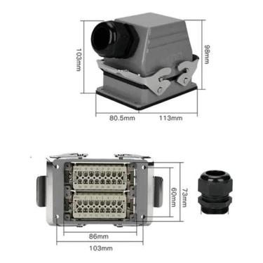 Imagem de Tomada Elétrica 32 Pinos - Cabo Lateral - 16A  L11 