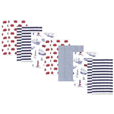 Imagem de Luvable Friends Hudson Baby Conjunto de 7 panos de flanela para arrotos, Farol costeiro, 14x20 inches
