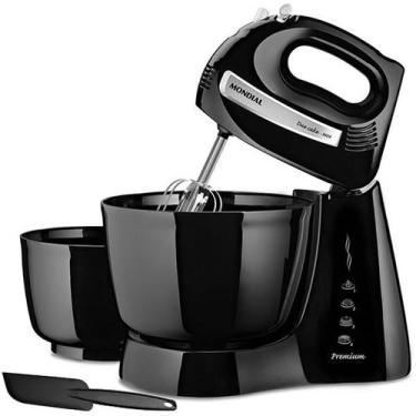Imagem de Batedeira MONDIAL Due Cake Inox Premium B-04 NP com 04 Velocidades + T