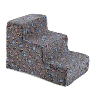 Imagem de IEUDNS Rampa para cachorro, degraus para cachorro, capa portátil removível e lavável, escadas para animais de estimação, degraus para sofá, cama alta para, 3 Degraus Grandes