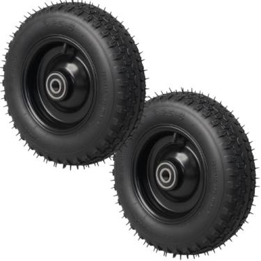 Imagem de Kit 2 Rodas Carrinho De Mão Carga 8pol 3.25-8 Rol Esfera 25mm 300kg