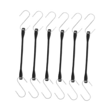 Imagem de Fenteer 6 peças de cordas elásticas de borracha flexíveis, resistentes à ferrugem, tiras elásticas portáteis, lona para projetos faça você mesmo e viagens de