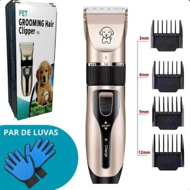 Imagem de KIT Máquininha de tosa + Par de Luvas Tira Pêlos silencioso e portátil