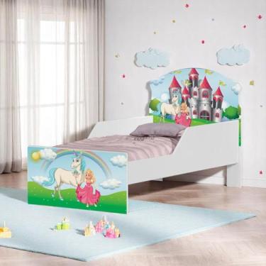 Imagem de Cama Infantil Com Proteção Lateral 153cm KMCB - Amarena Móveis, Verde 