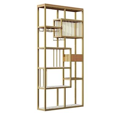 Imagem de TsoLay Estante de metal para livros, prateleira organizadora de vinho, estante aberta do chão ao teto para quarto, escritório e sala de estar