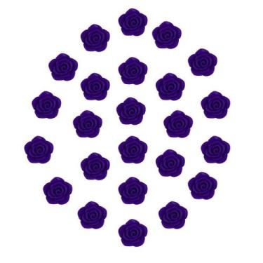 Imagem de Kit C/24 Miçangas em Resina Flor Rosa Roxo 2 cm - Meta Atacado
