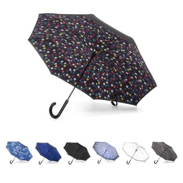 Imagem de totes Guarda-chuva dobrável Inbrella com fecho reverso, à prova de vento e chuva, Gotas de Chuva, One Size, com fecho automático InBrella e gancho J
