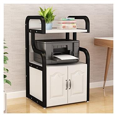 Imagem de Suporte para impressora de mesa, suporte de mesa, prateleira de armazenamento multiuso, com organizador de papel de mesa de armazenamento para casa/escritório, elevador de impressora, carrinho de