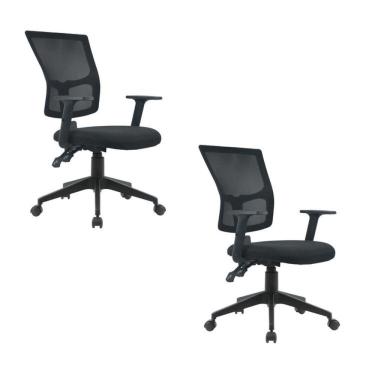 Imagem de Kit 2 Cadeiras Para Escritório Diretor Com Nr17 Londres Preto