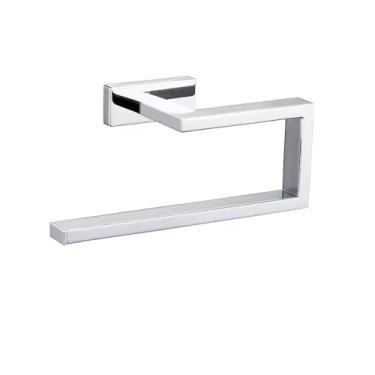 Imagem de Suporte para toalhas de mão preto, suporte de latão para toalhas de banheiro, acessório de parede, prateleiras de cozinha, armazenamento, anel para papel higiênico, cromado, A