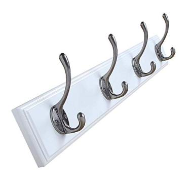 Imagem de Cabide Montado Na Parede Cabide Montado Na Parede Cabide Cabide Cabide Cabide Montado Na Parede Alpendre Porta Traseira Cabide De Madeira Maciça Cabide, White, 48 * 1.8 * 8CM