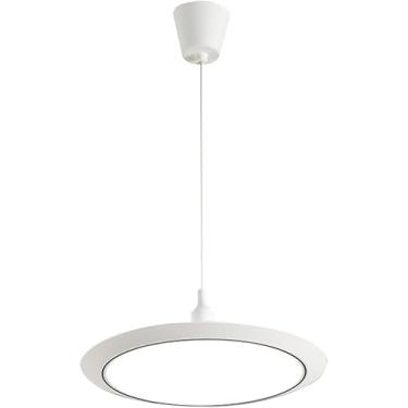 Imagem de Luminária Pendente Branca Led Lâmpada Suspensa única Lustre Redondo Luzes De Teto Lâmpadas De Suspensão Modernas Luminária De Ilha De Cozinha Para Mesa De Jantar Quarto, Dark, dia-23cm
