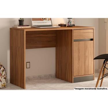 Imagem de Mesa Computador Escrivaninha Office Morada c/ 1 Porta e 1 Gaveta Amendola Touch/Grafito - Demóbile