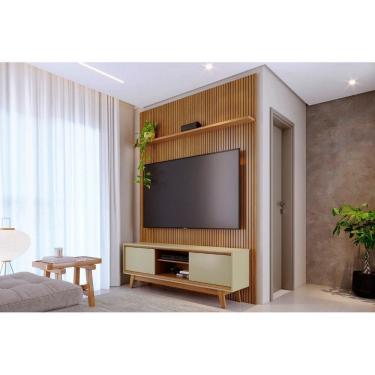 Imagem de Rack+Painel Milo para TV de até 65 polegadas - Cumaru Opala - Madetec