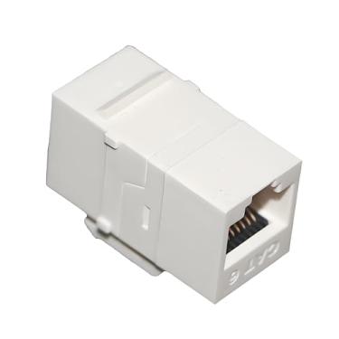 Imagem de Acoplador em linha de rede Cat 3/Cat 5e/Cat 6 UTP não blindado branco/preto RJ11/RJ45 adaptador Ethernet compatível com patch panel (10 peças, branco, Cat 6)
