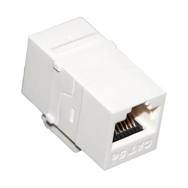 Imagem de Acoplador em linha de rede Cat 3/Cat 5e/Cat 6 UTP não blindado branco/preto RJ11/RJ45 adaptador Ethernet compatível com patch panel (5 peças, branco, Cat 5e)