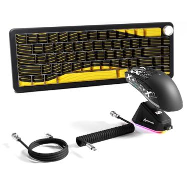 Imagem de ATTACK SHARK Teclado X11 e X65 PRO HE com efeito Hall de gatilho rápido, 60% teclado magnético 8K taxa de polling RGB Hot Swap, mouse para jogos sem fio com base de carregamento 22K DPI, BT/2,4 GHz